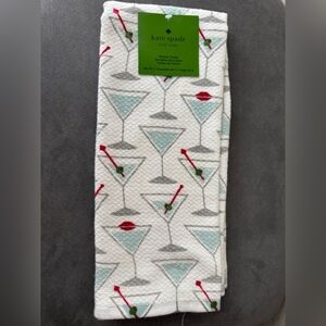 Kate Spade Martini Drink Kitchen Towels (Set of 2) NWT Blue